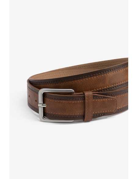 Cinturón piel franja color hebilla plateada TIFFOSI modelo 10065297