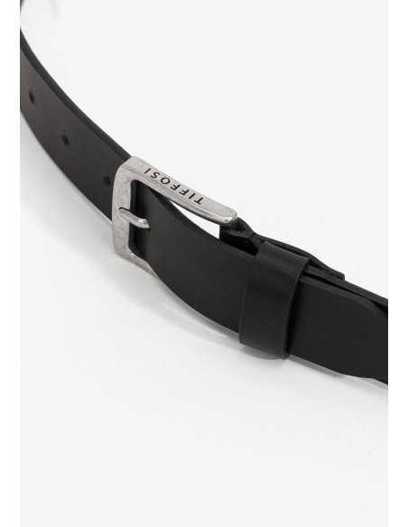 Cinturón piel liso hebilla plateada TIFFOSI modelo 10028451