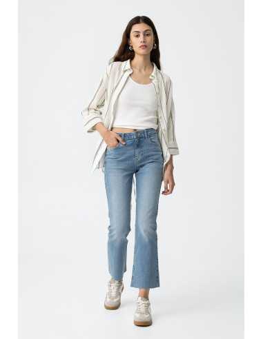 Pantalón vaquero tiro alto bajo ancho modelo megan_59 TIFFOSI modelo 10063322