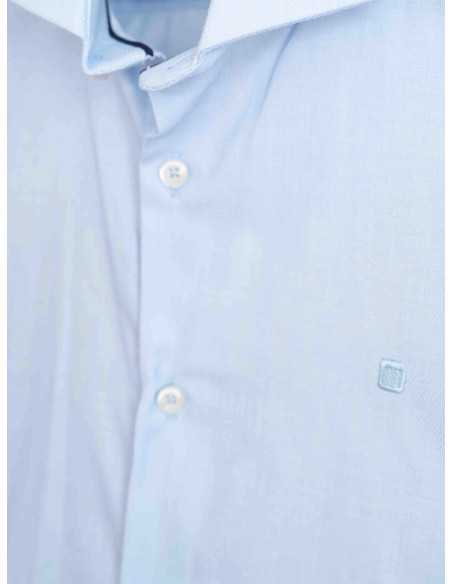 Camisa manga larga celeste lisa cuello italiano YELLOW SKIN modelo 8300