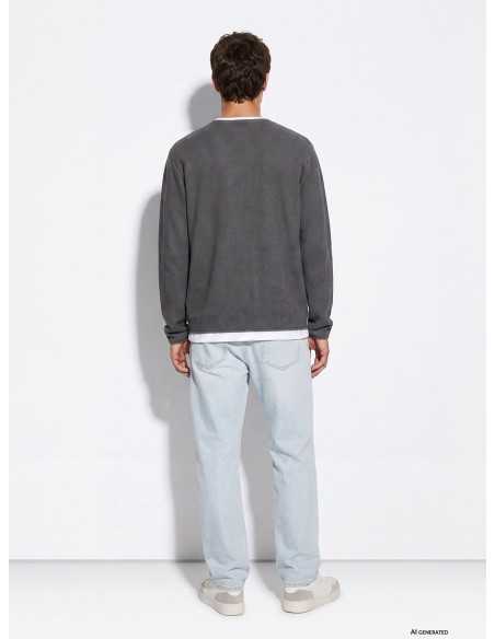 Suéter manga larga punto gris cuello color TIFFOSI modelo 10059036