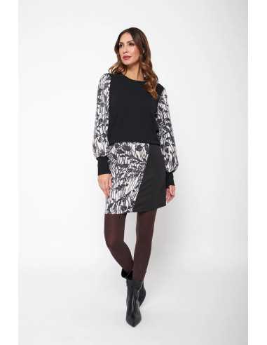Falda corta estampada lentejuelas LYLU modelo A2628109