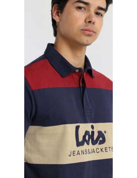 Polo manga larga franjas color LOIS modelo 133313599