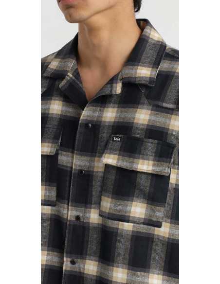 Camisa manga larga cuadros bolsillos LOIS modelo 146039028