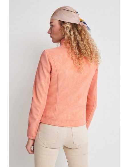 Cazadora corta cremalleras polipiel coral DESIGUAL Modelo: 22SWEW30